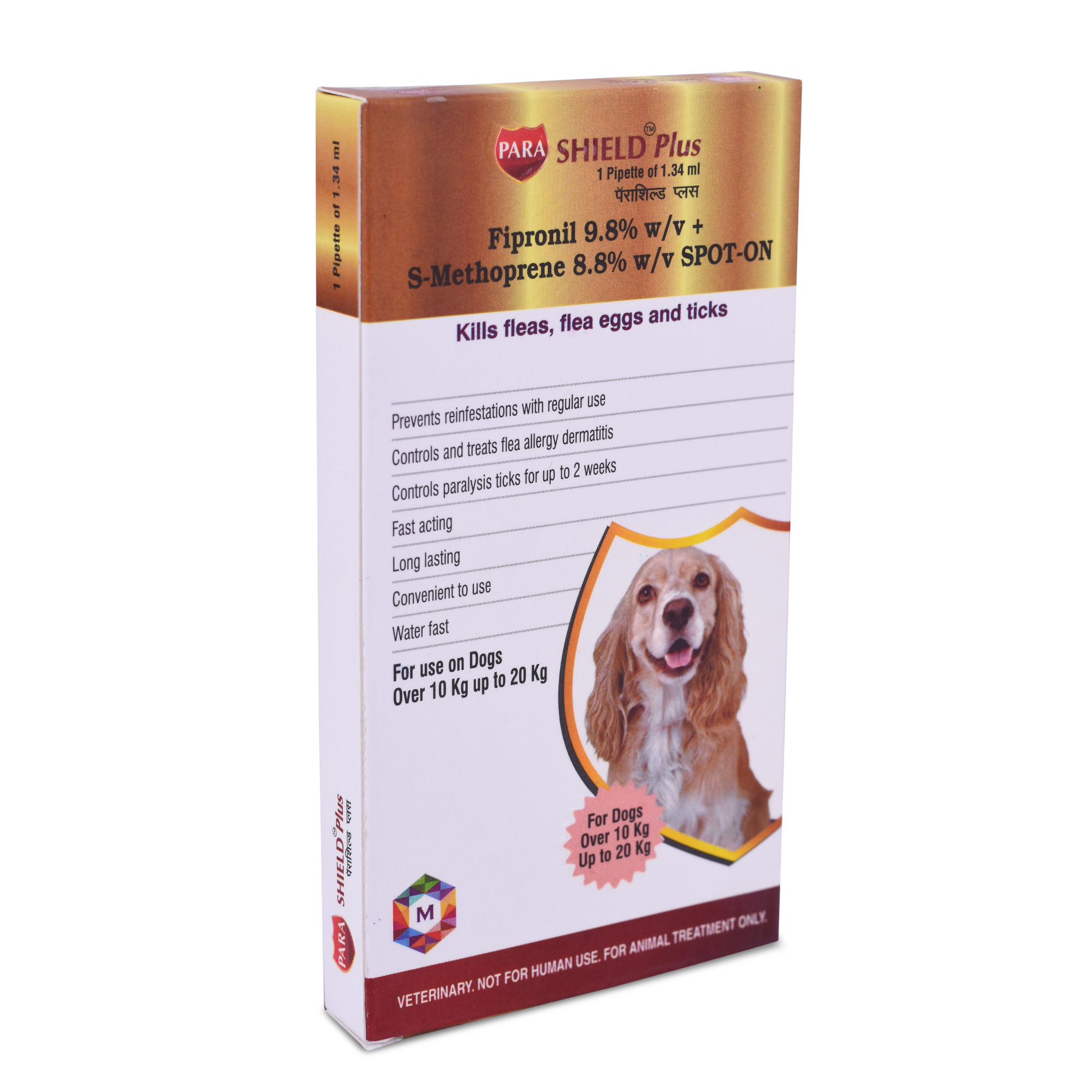 Parashield Plus Spot On Solution for Ticks and Fleas - Dog Over (10 kg up to 20 kg)