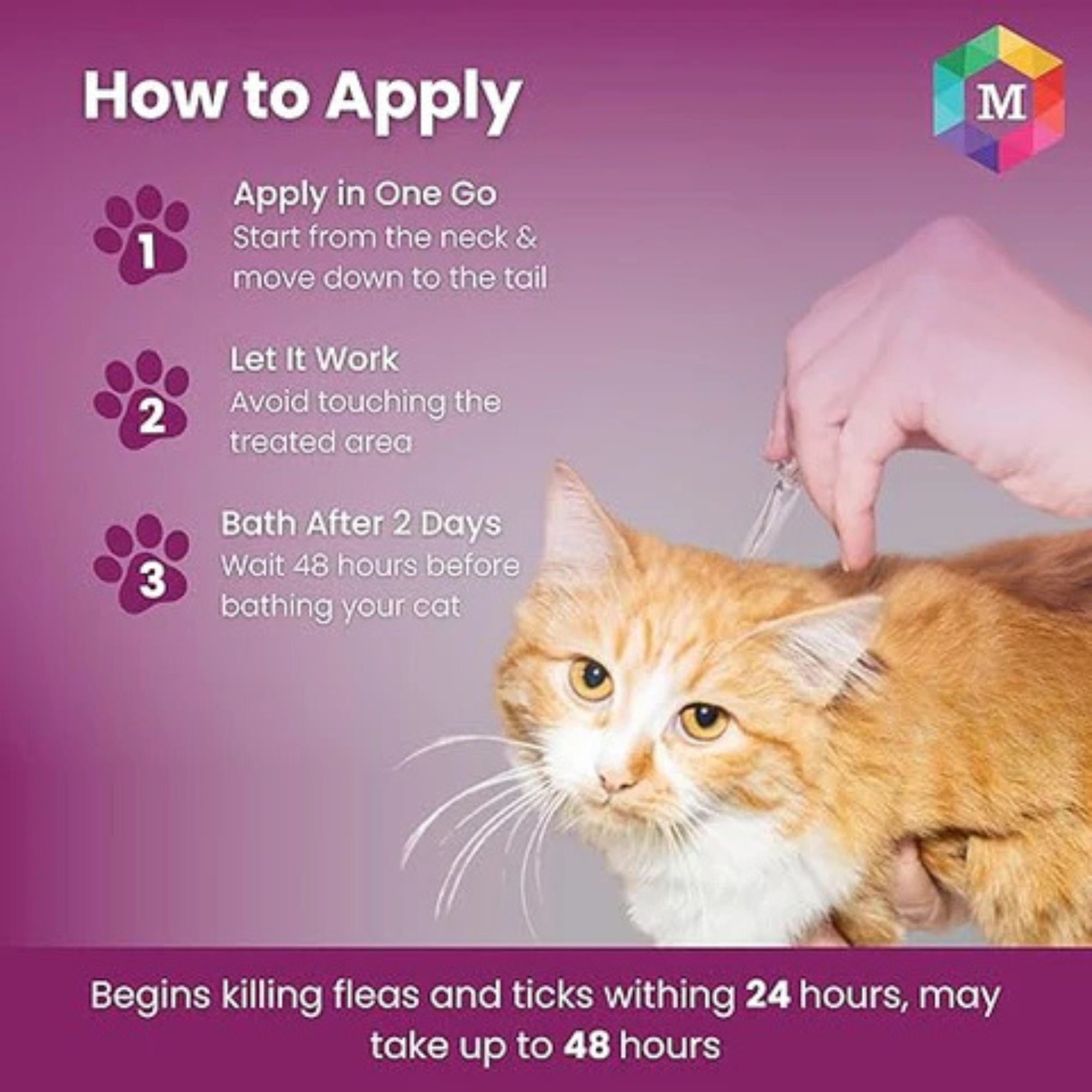 Spot On Treatment for Cats | Highly Effective Tick, Flea & Lice Prevention | Fipronil-Powered Formula for Healthy, Happy Cats & Kittens
