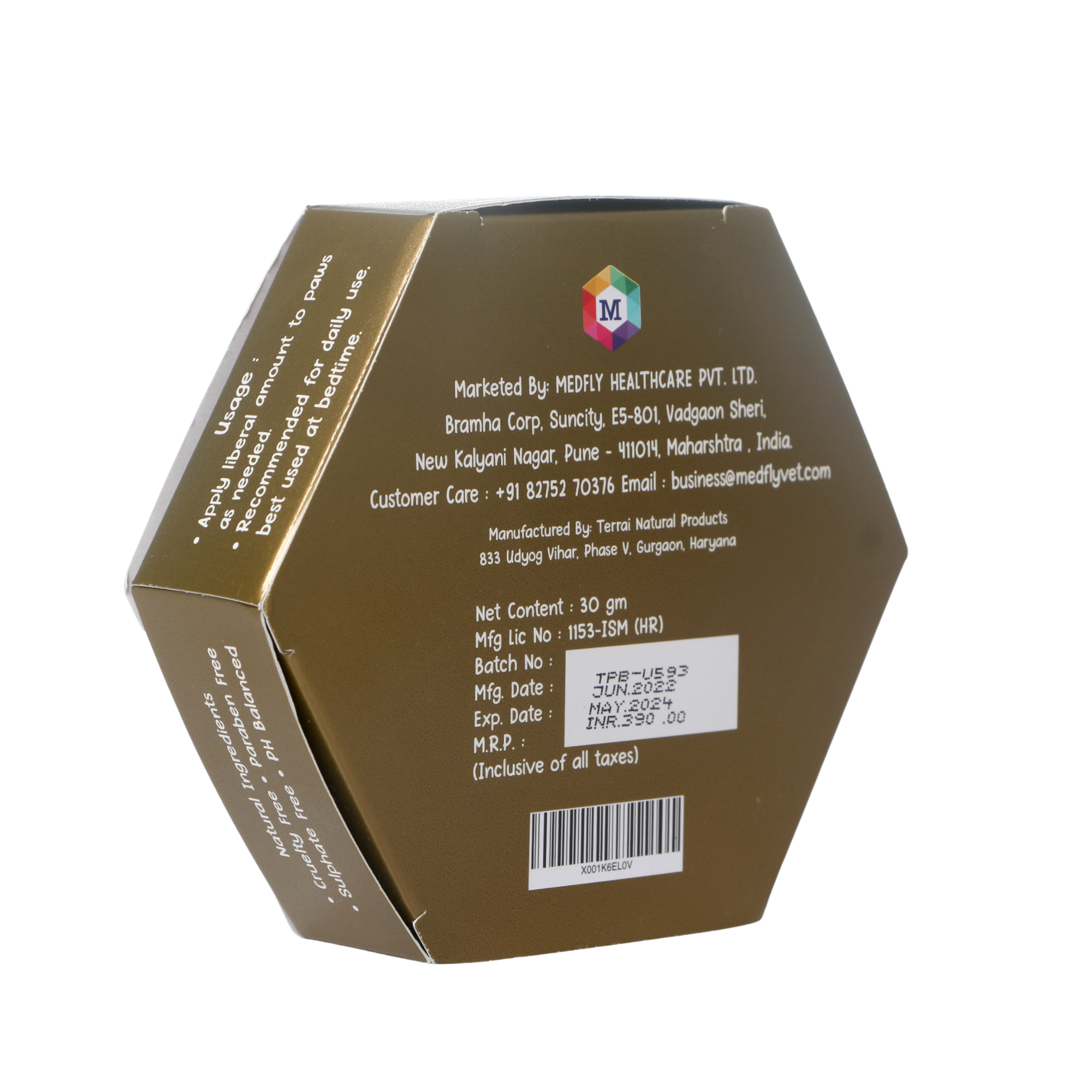 Paw Balm for Dogs & Cats with Shea Butter, Cream, Wax, Butter Natural Soothing| 100% Natural |Heals & Repairs Paws - 30 gram (Pack of 2)