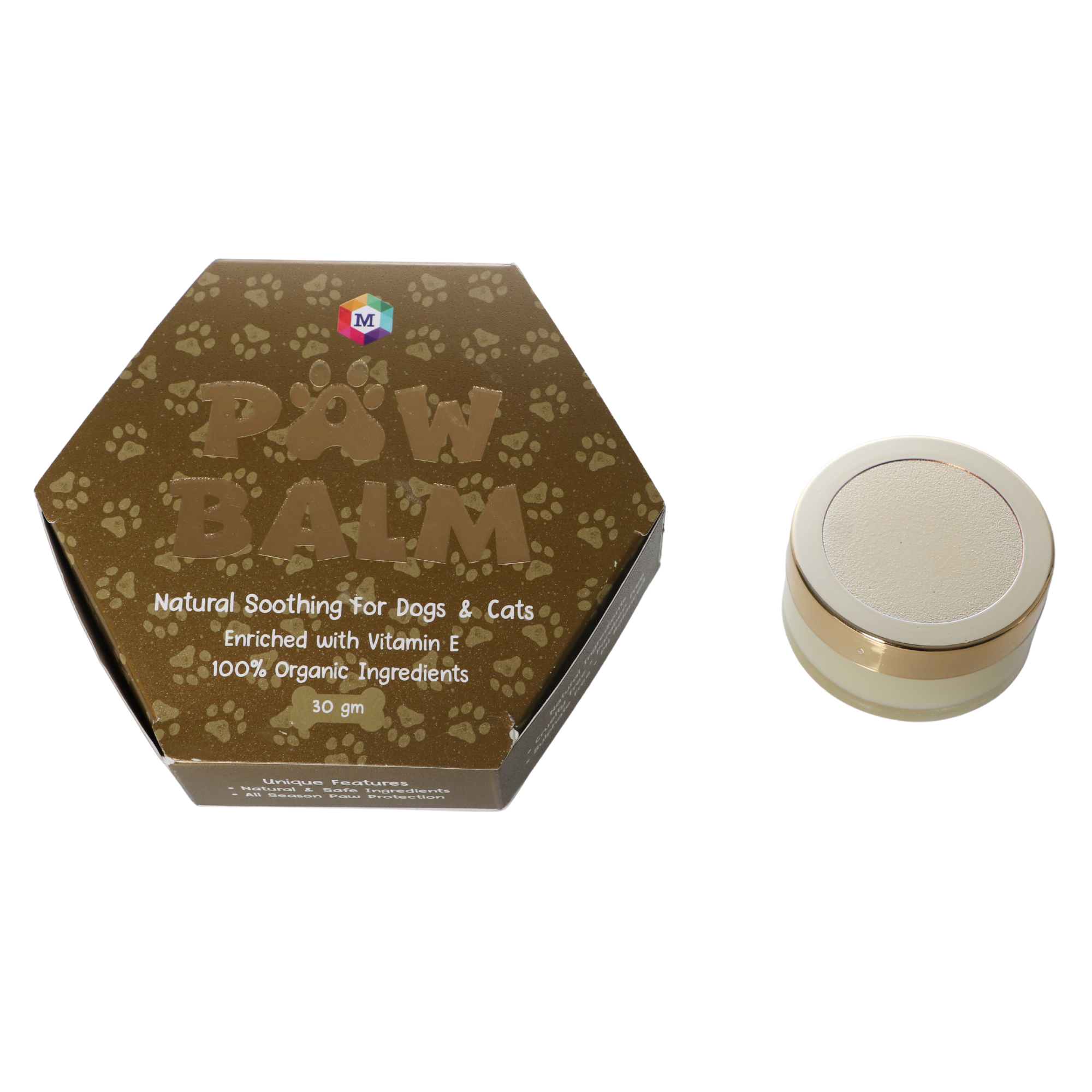 Paw Balm for Dogs & Cats with Shea Butter, Cream, Wax, Butter Natural Soothing| 100% Natural |Heals & Repairs Paws - 30 gram (Pack of 2)