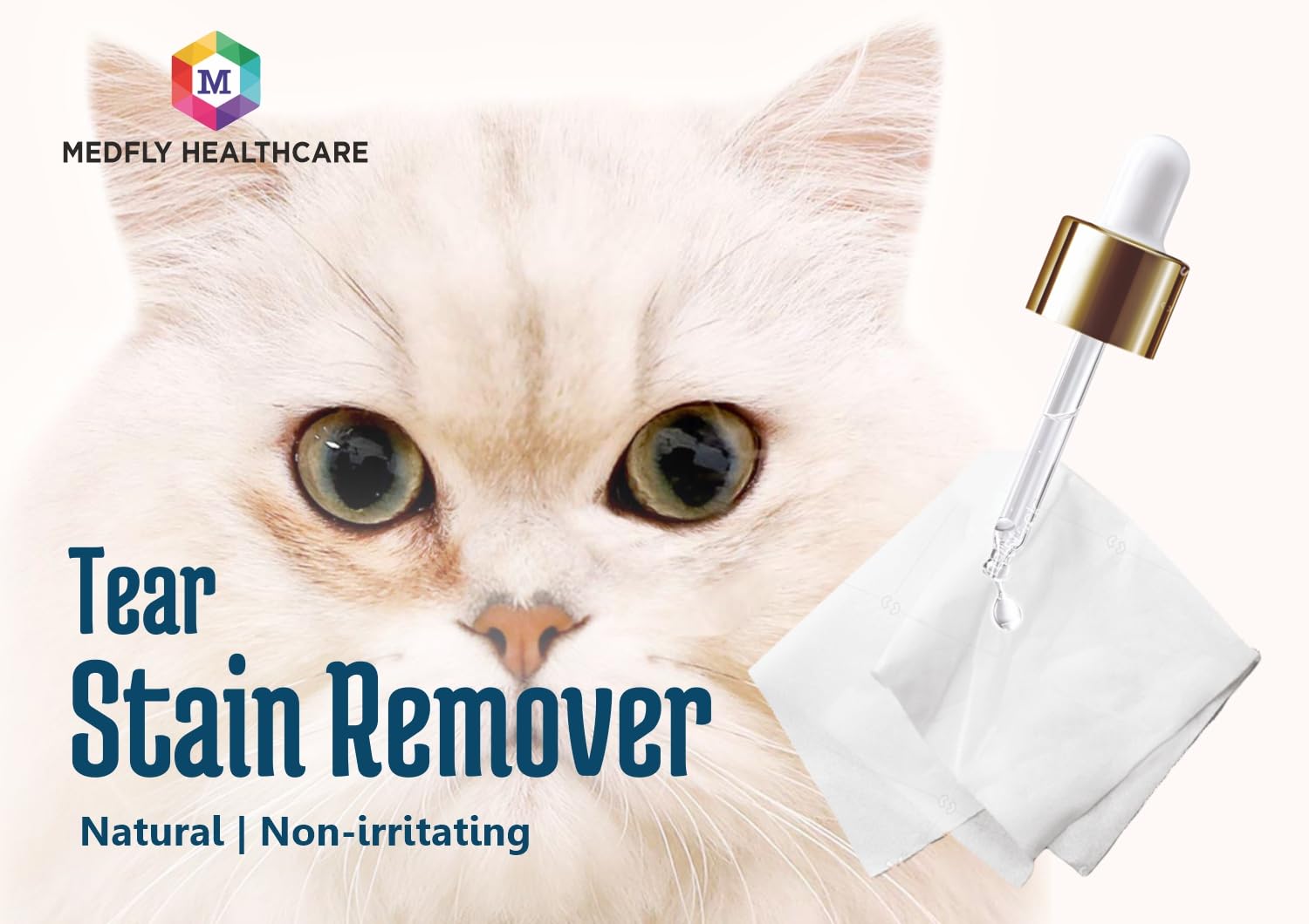 VisioNex Tear Stain Remover for Dogs & Cats, 50 ml, Pet Eye Care Formula