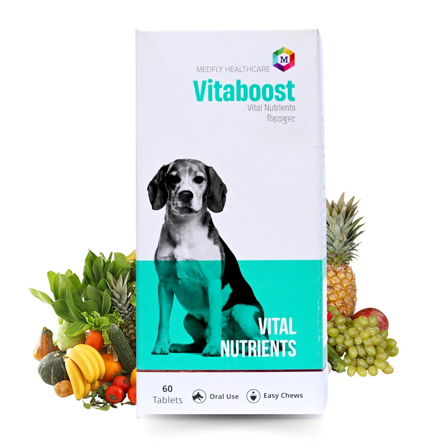 Vitaboost Multivitamins and Minerals Supplement for Dogs - Promotes Hair Loss Control, Skin & Coat Health, Faster Growth & Recovery - Pack of 60 Tablets