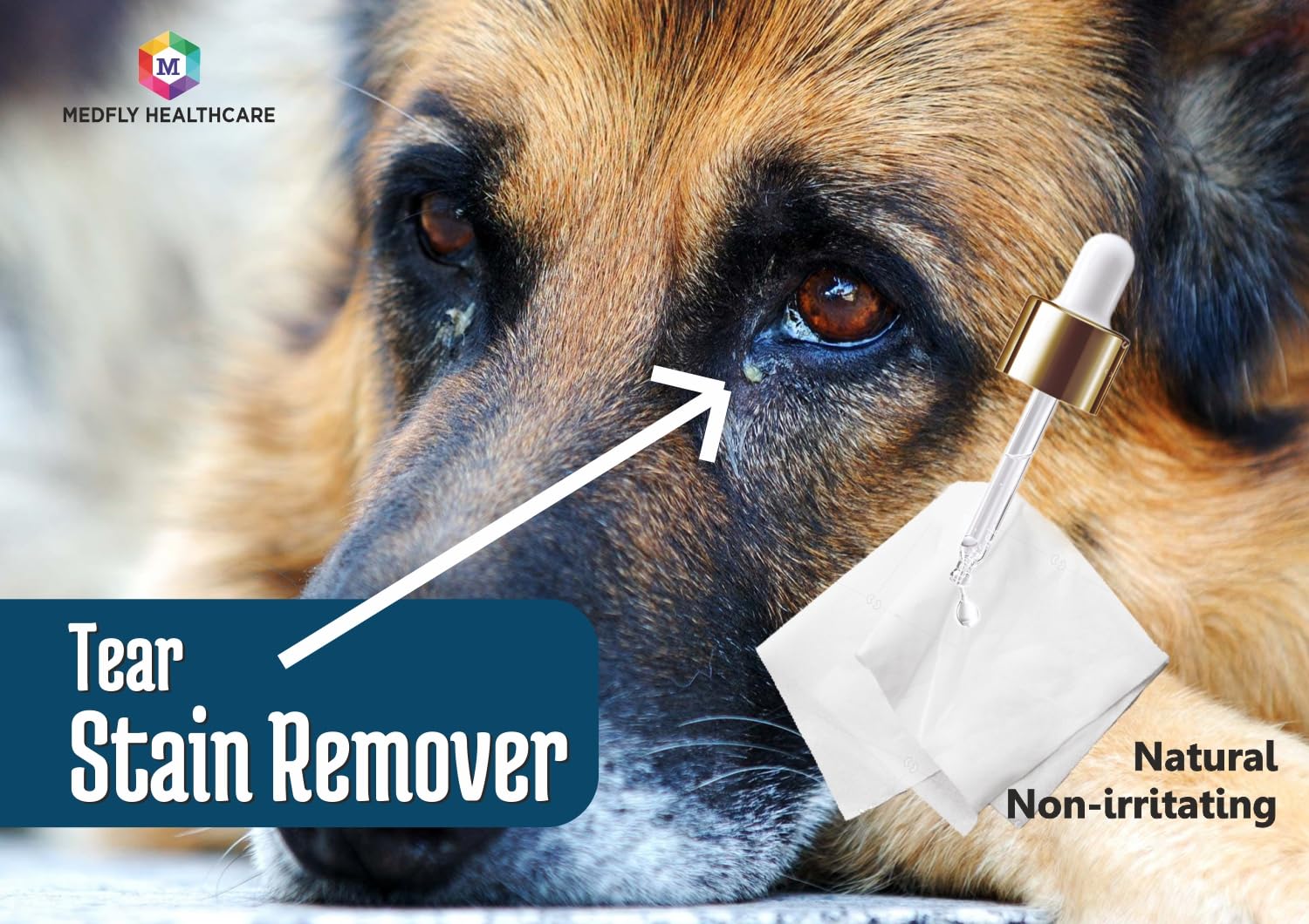 VisioNex Tear Stain Remover for Dogs & Cats, 50 ml, Pet Eye Care Formula