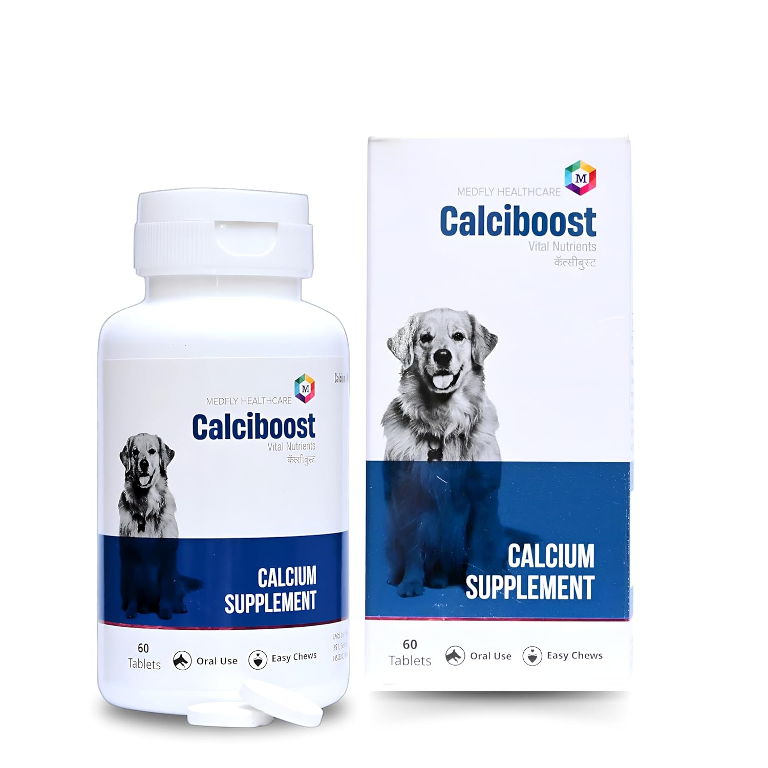 Dog Calcium Tablets – 60 Count | Calcium Supplement for Dogs | Supports Strong Bones & Teeth | Promotes Joint Health | Easy-to-Feed, Highly Palatable Supplement for Dogs