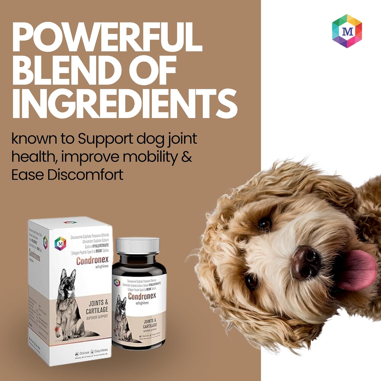 Condronex Pro Joint and Cartilage | Hip, Joints Supplement for Dogs & Cats | Suitable for All Breeds - 30 Tablets