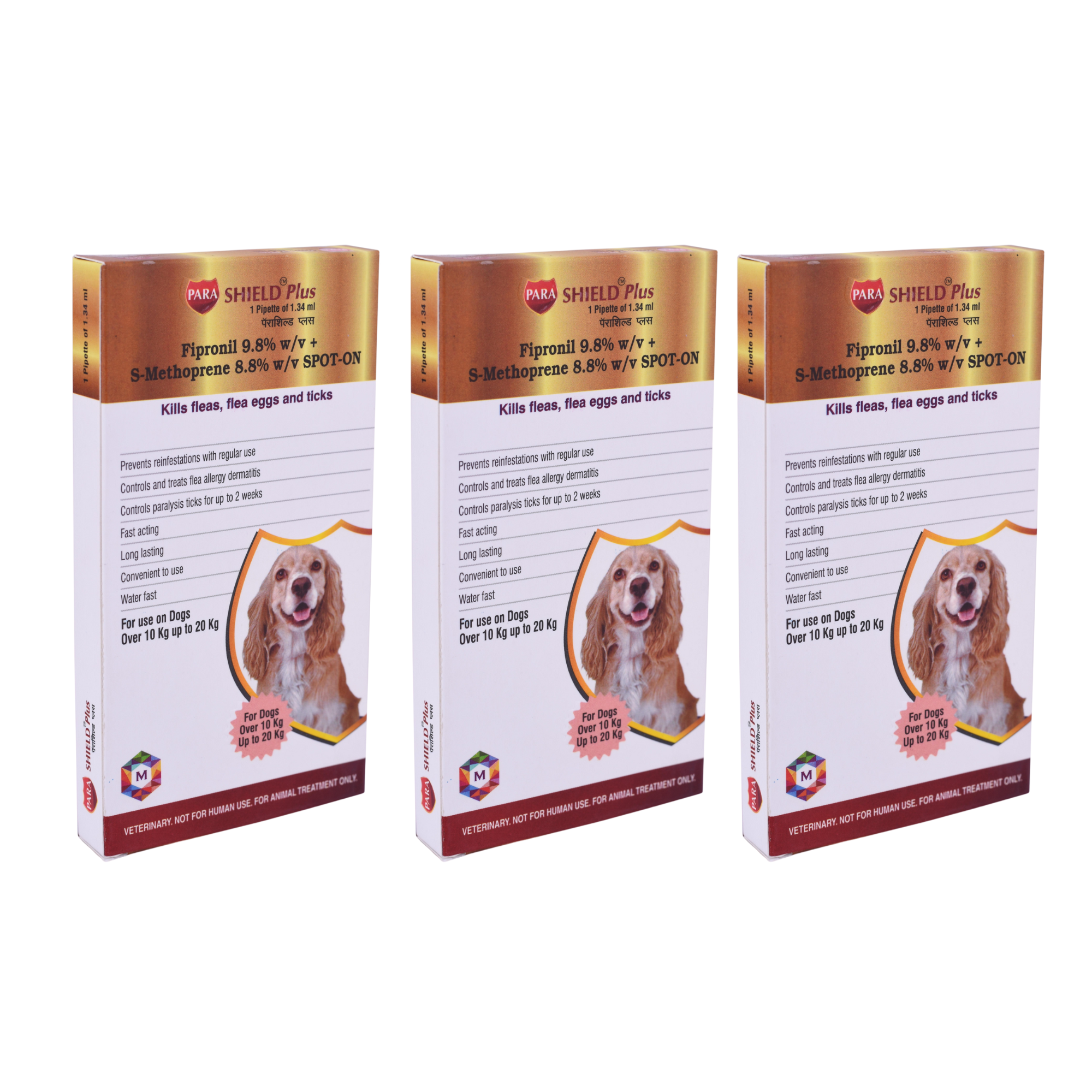 Parashield Plus Spot On Solution for Ticks and Fleas - Dog Over (10 kg up to 20 kg)