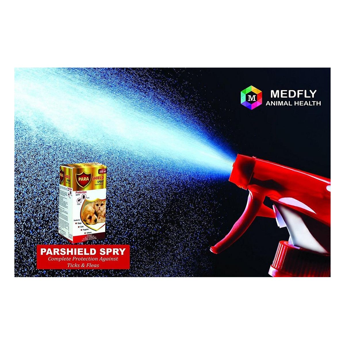 Medfly Healthcare Parashield Spray for Ticks and Fleas