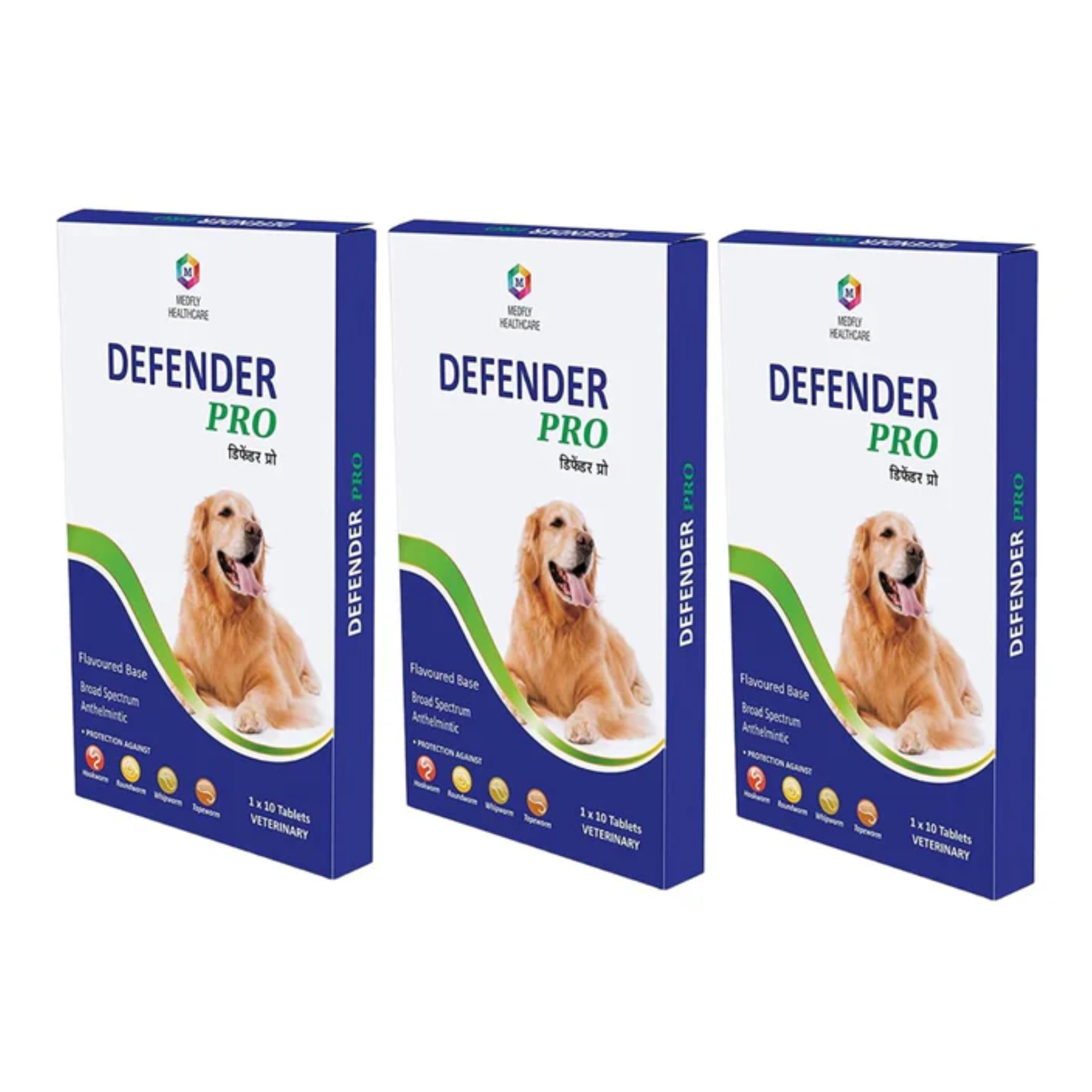 Defender Pro Deworming Tablet for Dogs of All Life Stages | Natural & Herbal Ingredients | Effective Formula to Kill & Expel Parasites | 10 Tablets Per Pack