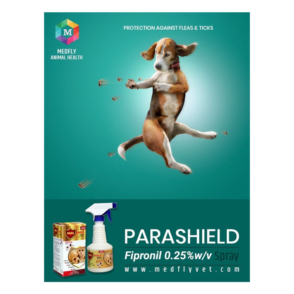 Medfly Healthcare Parashield Spray for Ticks and Fleas